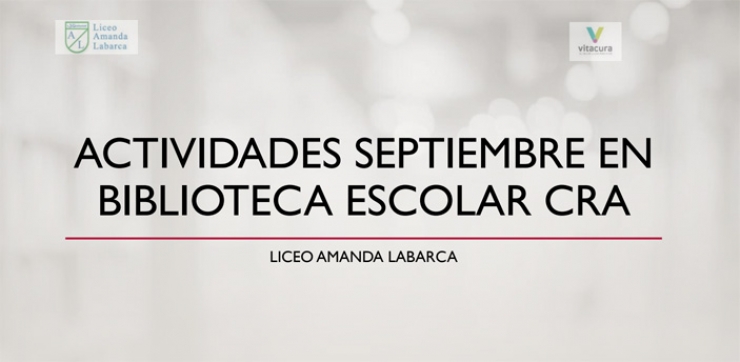 Actividades Septiembre en Biblioteca Escolar